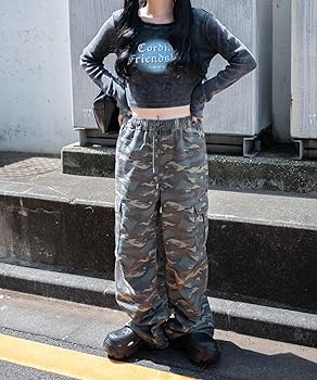 Amazon | [ウィゴー] カーゴパンツ 迷彩 ヴィンテージ ウォッシュ